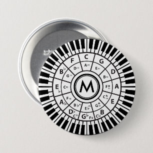 Monogram Piano Nycklar Circle of Fifths Knapp