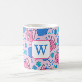 Monogram Pickleball-paddlar och bollar Rosa Preppy Kaffemugg