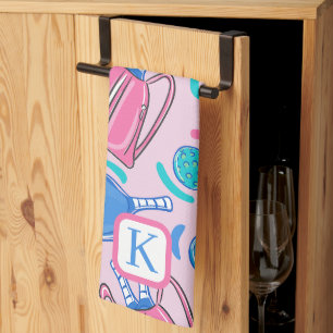 Monogram Pickleball Rosa Preppy Kökshandduk