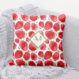 Monogram Pillow-🍓 för sommarvätefärg Kudde