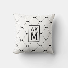 Monogram Pillow (svart, Mönster, Anpassningsbar) Kudde