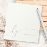Monogram Pink Modern Minimal Feminine Rose Ivory Anteckningsblock<br><div class="desc">Monogram Pink Modern Minimal Feminine Rose Ivory Notepad.</div>