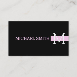 Monogram Plain Black Modern Shampoo #2 Visitkort