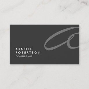 Monogram Plain Grått Trendig Affärskort Visitkort
