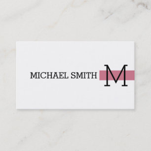 Monogram Plain White Modern Charm Visitkort
