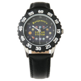 Monogram Planets Astronaut Coola för barnsolsystem Armbandsur