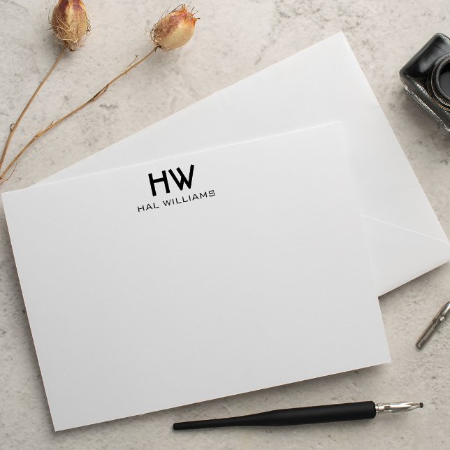 Monogram - platta anteckningskort (Skapare uppladdad)