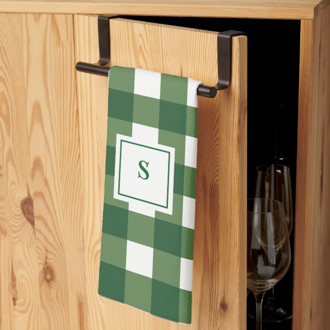 Monogram Play Gingham Kökshandduk (Thirds Fold)