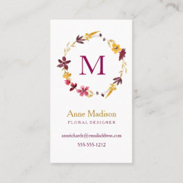 Monogram Plötslig blomning Visitkort