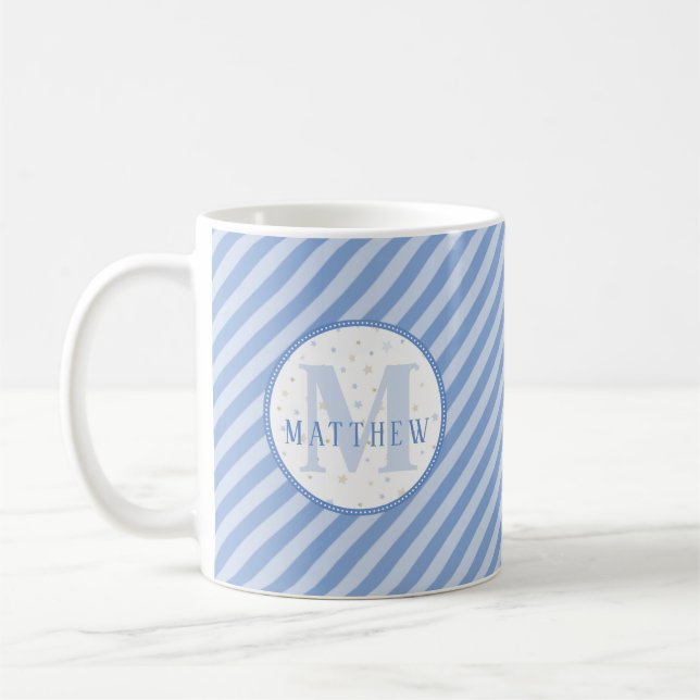 Monogram Pojke Blue  Kaffemugg (Vänster)