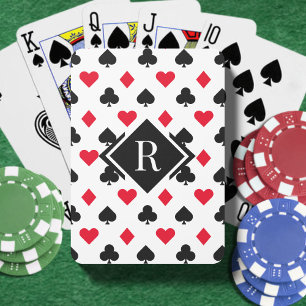 Monogram Poker Card Kostym Mönster Casinokort