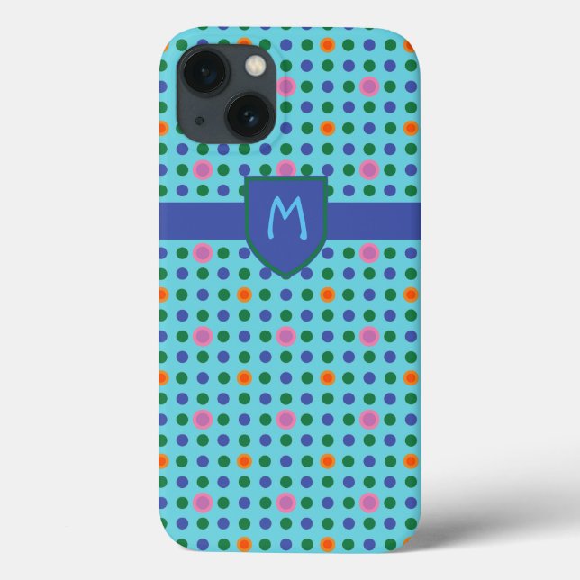 Monogram Polka dots Anpassningsbar iPad Mini Case (Baksida)