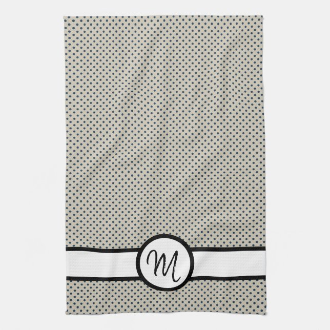 Monogram Polka dots Kökshandduk (Vertikal)