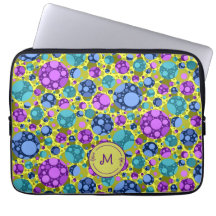 Monogram Polka dots Mönster i Rosa Blue Teal -