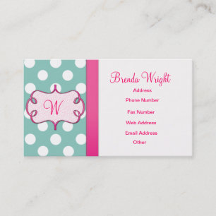 Monogram Polka dots Visitkort