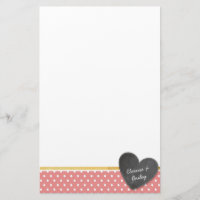 MonoGRAM polka prick chalkboard hjärtkorall