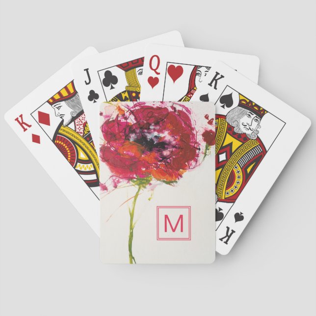 Monogram | Poppy on White Spel Kort (Baksidan)