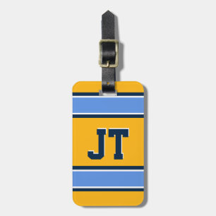 Monogram Powder Blue och Guld Sports Rand Bagagebricka