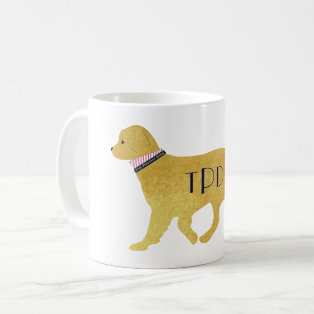 Monogram Preppy Golden Retriever Kaffemugg (Framsida vänster)