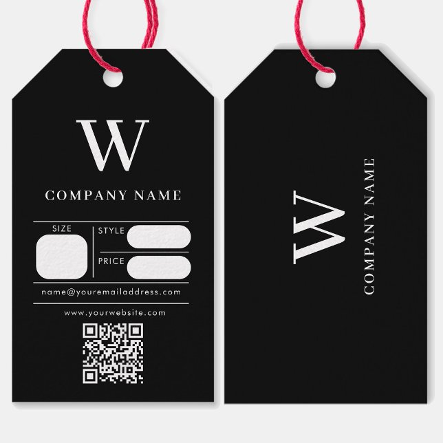Monogram Pris Clothing Swing Märkres Black Märkre Presentetikett (Monogram Hang Tag Price Clothing Swing Tags Black)