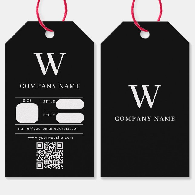 Monogram Pris Clothing Swing Märkres Black Märkre Presentetikett (Monogram Hang Tag Price Clothing Swing Tags Black)