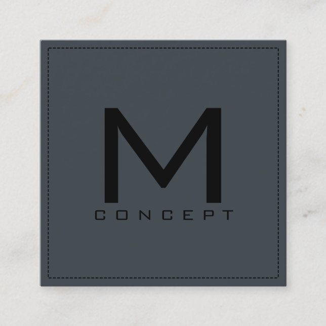 Monogram Professional Elegant Modern Arsenik Fyrkantigt Visitkort (Framsida)