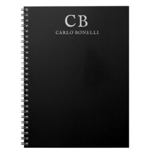 Monogram Professional Enkel Minimalistisk Svart Anteckningsbok