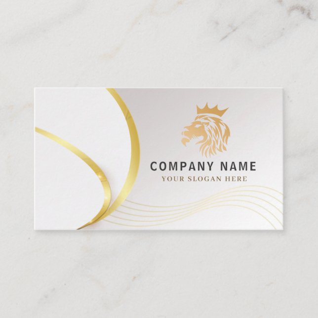 Monogram Professional Guld Lejon Logotyp Visitkort (Framsida)