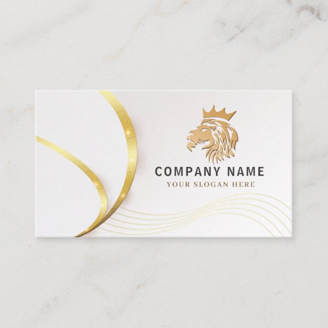 Monogram Professional Guld Lejon Logotyp Visitkort (Framsida)