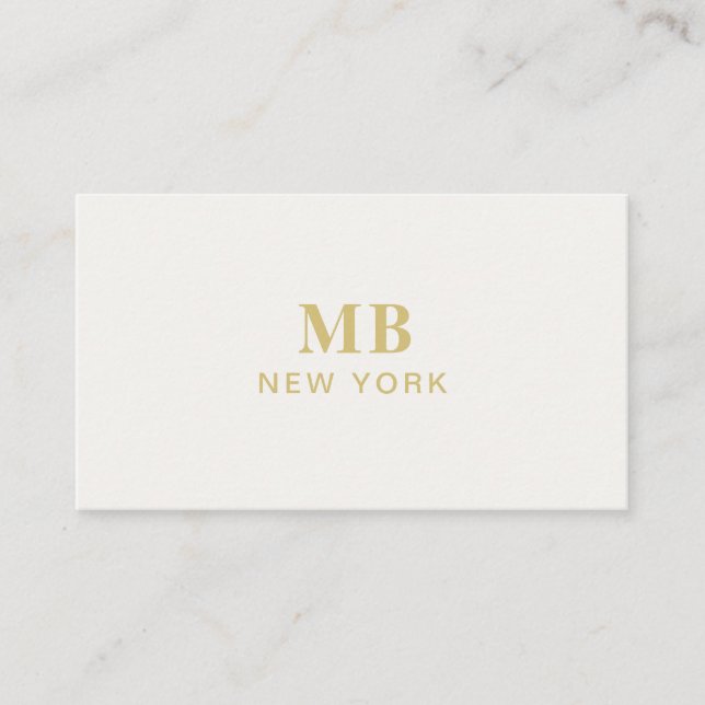 Monogram Professional Modern Elfenbensvitt Visiten Visitkort (Framsida)
