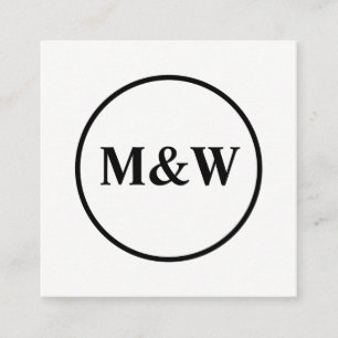 Monogram Professionell Elegant Fyrkantigt Visitkort