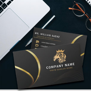 Monogram Professionell Elegant Guld Lejon Logotyp Visitkort