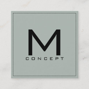 Monogram Professionell Elegant Modern Ash Grått Fyrkantigt Visitkort