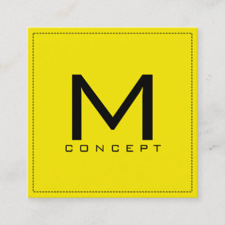 Monogram Professionell Elegant Modern Aureolin Fyrkantigt Visitkort