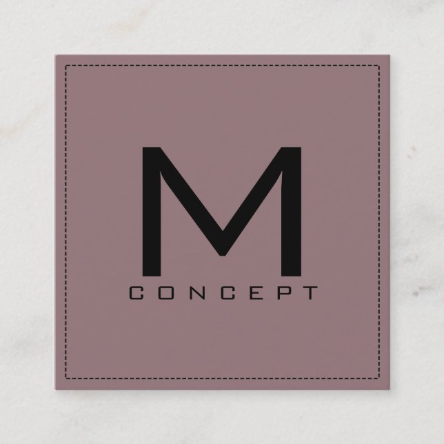 Monogram Professionell Elegant Modern Bazaar Fyrkantigt Visitkort (Framsida)