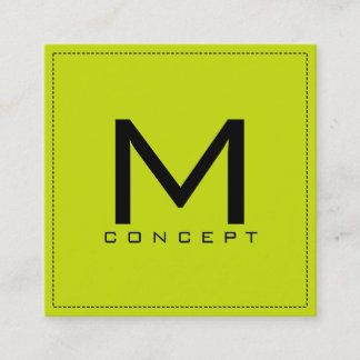 Monogram Professionell Elegant Modern Bitter Lemon Fyrkantigt Visitkort