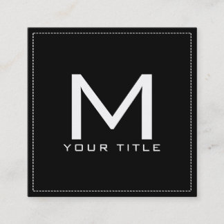 Monogram Professionell Elegant Modern Black Fyrkantigt Visitkort