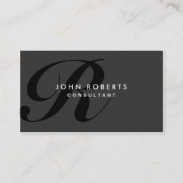 Monogram Professionell Elegant Modern Black Visitkort