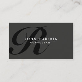 Monogram Professionell Elegant Modern Black Visitkort