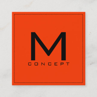 Monogram Professionell Elegant Modern Coquelicot Fyrkantigt Visitkort