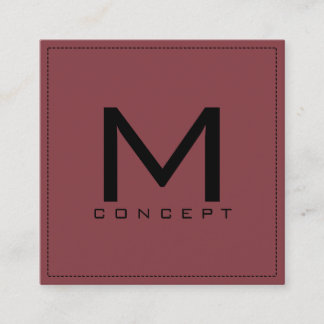Monogram Professionell Elegant Modern Cordovan Fyrkantigt Visitkort