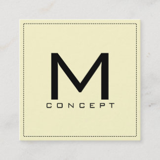 Monogram Professionell Elegant Modern Cream Fyrkantigt Visitkort
