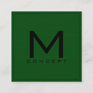 Monogram Professionell Elegant Modern Grön Fyrkantigt Visitkort