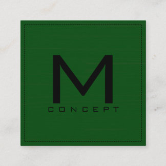 Monogram Professionell Elegant Modern Grön Fyrkantigt Visitkort