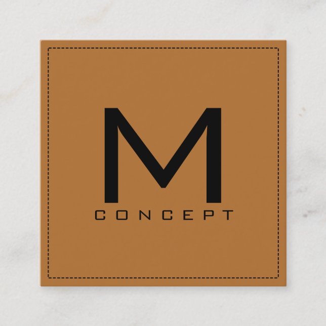 Monogram Professionell Elegant Modern koppar Fyrkantigt Visitkort (Framsida)