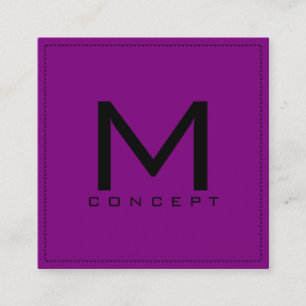 Monogram Professionell Elegant Modern Lila Fyrkantigt Visitkort