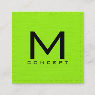 Monogram Professionell Elegant Modern Lime Fyrkantigt Visitkort