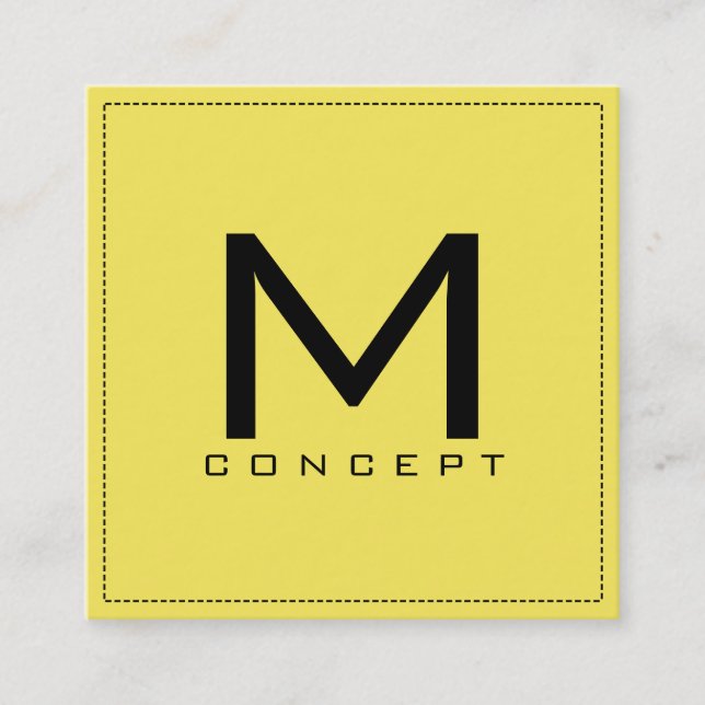 Monogram Professionell Elegant Modern Maj Fyrkantigt Visitkort (Framsida)