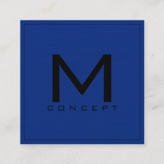 Monogram Professionell Elegant Modern Navy Fyrkantigt Visitkort