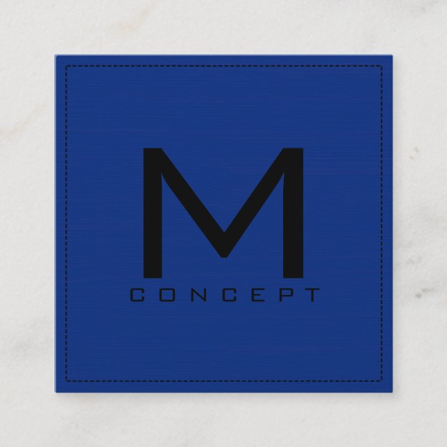 Monogram Professionell Elegant Modern Navy Fyrkantigt Visitkort (Framsida)